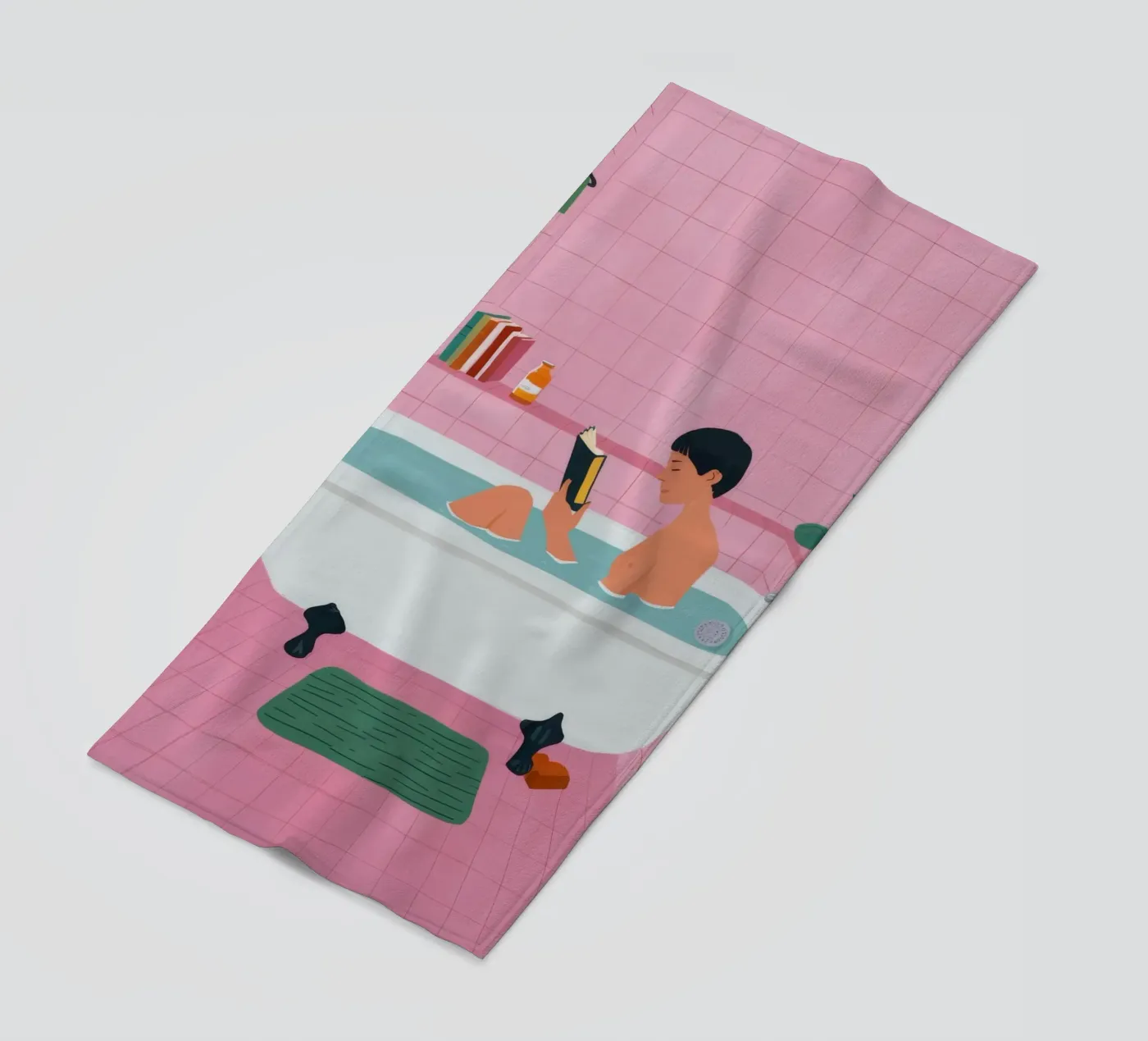 Bubble Bath Reading Strandtuch von Pan Denim