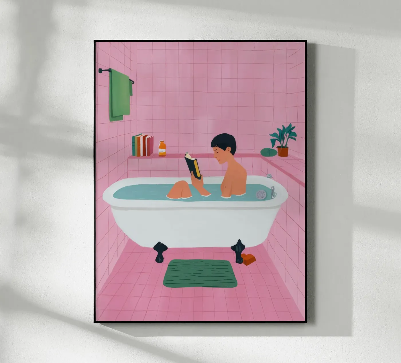 Bubble Bath Reading Acryl-Glas von Pan Denim