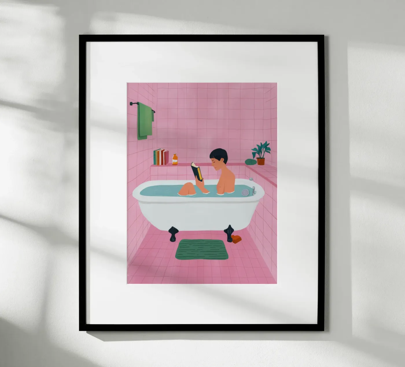 Bubble Bath Reading poster van Pan Denim