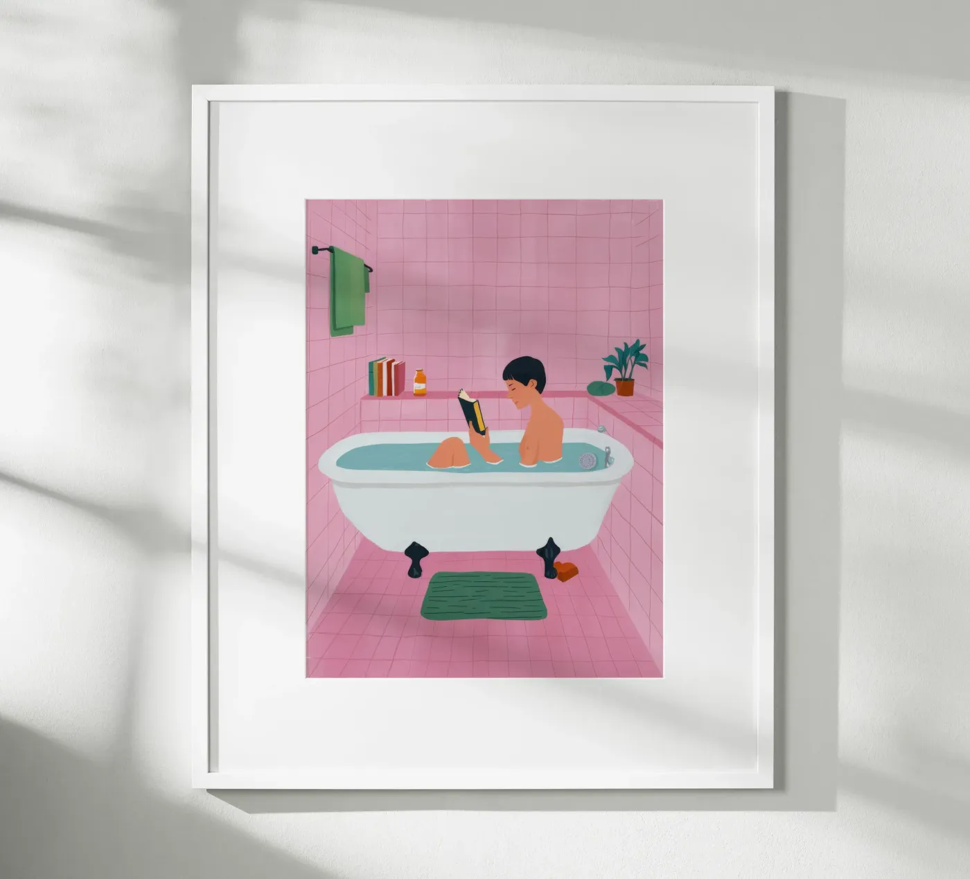Bubble Bath Reading poster van Pan Denim