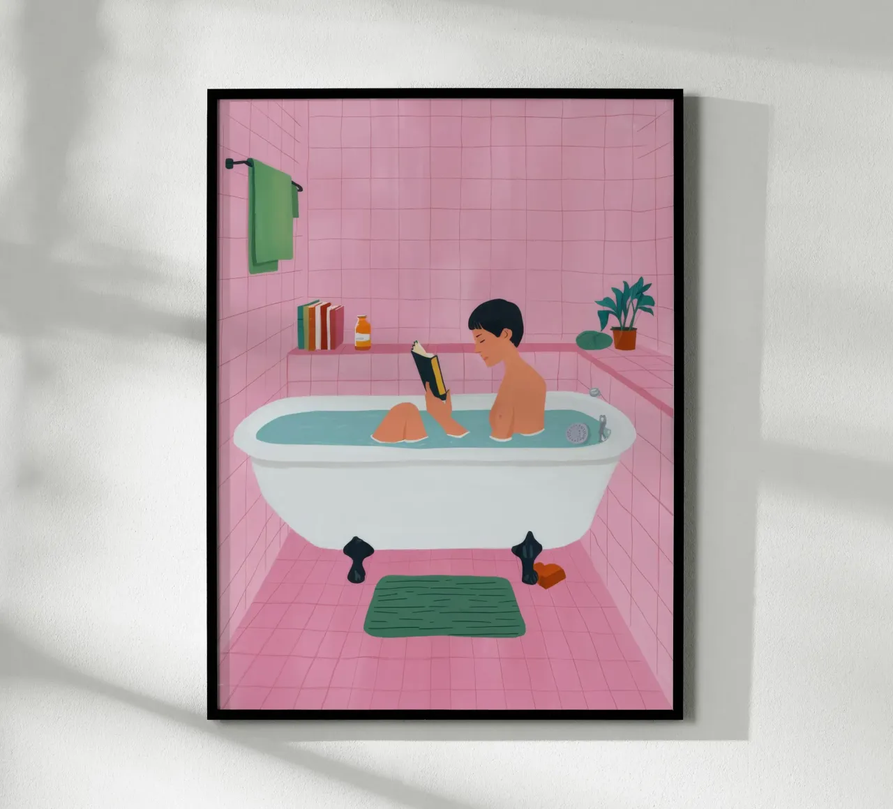 Bubble Bath Reading poster by Pan Denim
