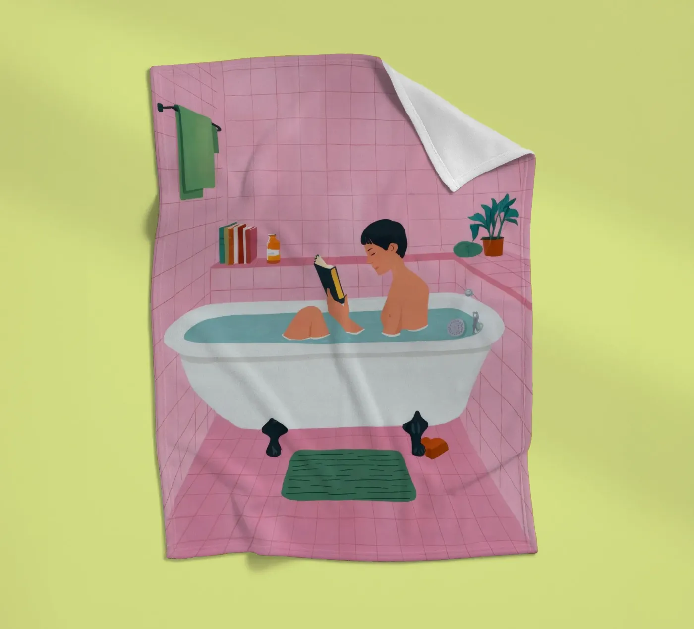 Bubble Bath Reading Fleecedecke von Pan Denim