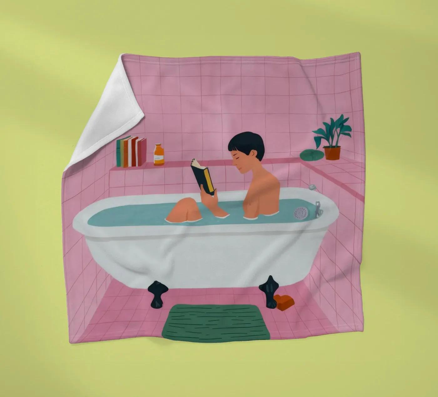 Bubble Bath Reading Fleecedecke von Pan Denim