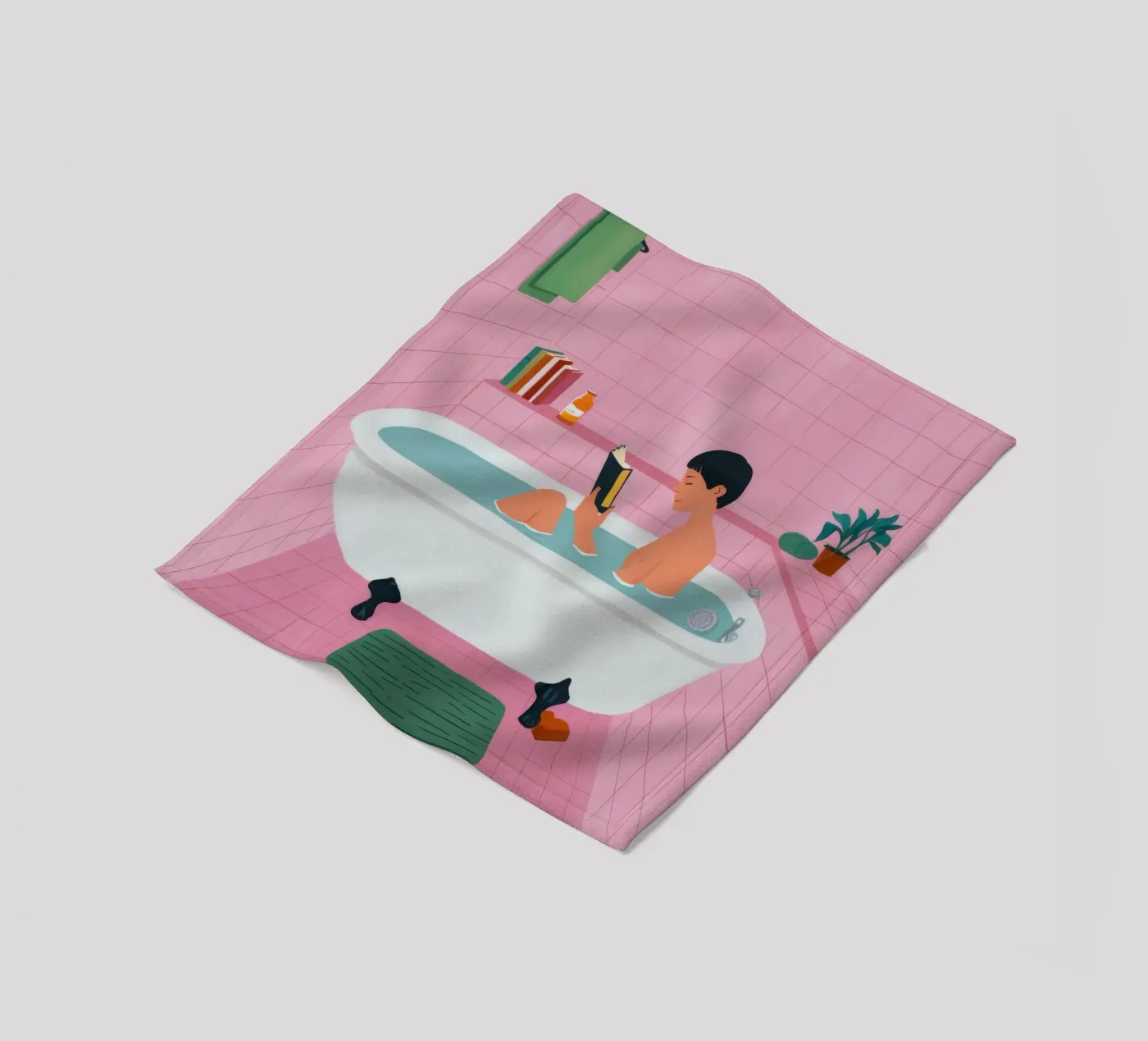 Bubble Bath Reading Fleecedecke von Pan Denim