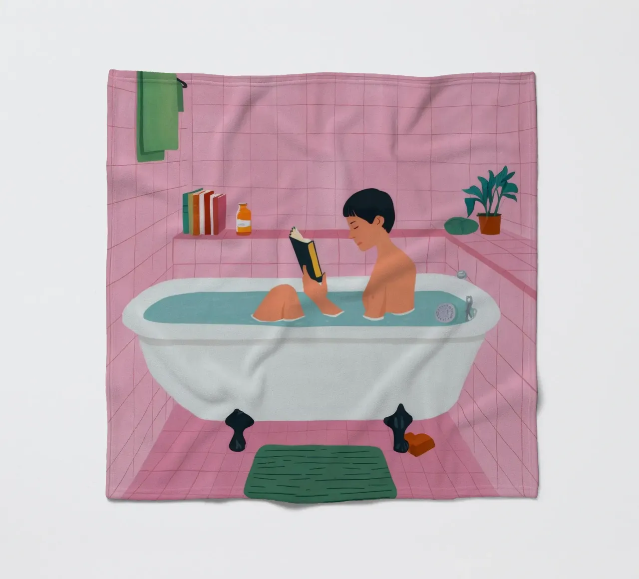 Blasenbad Lesen Fleecedecke von Pan Denim