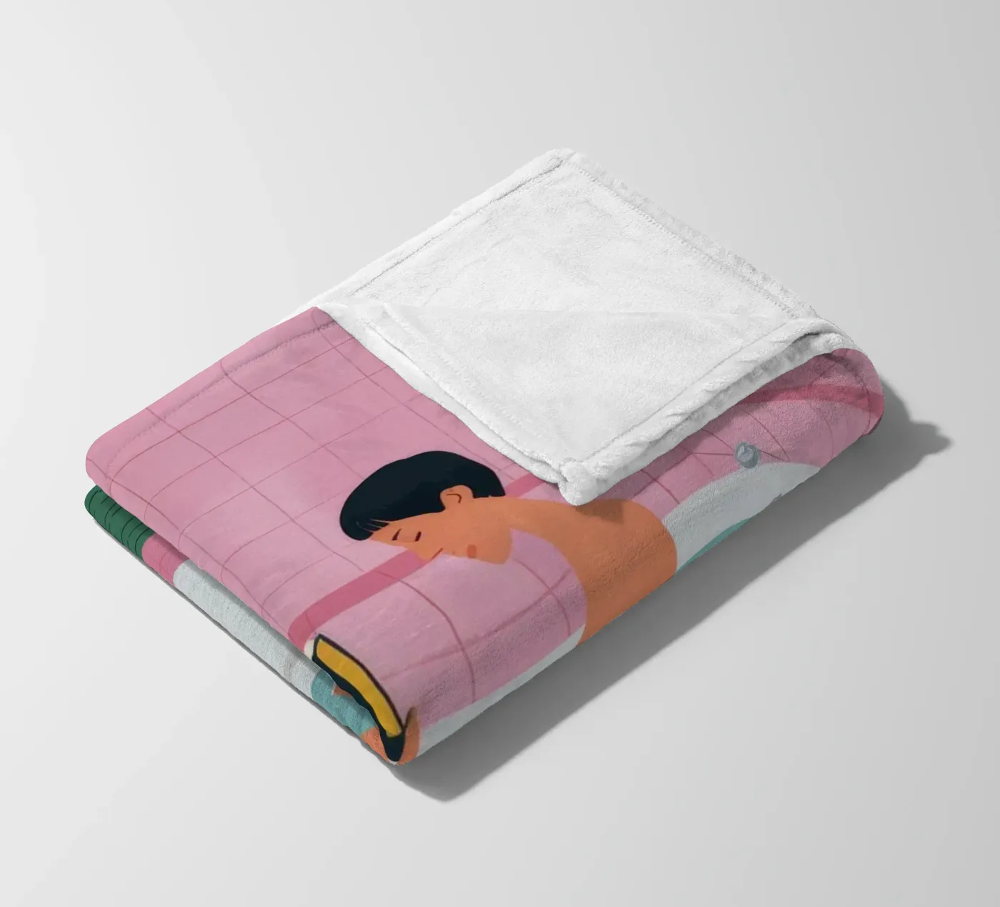 Bubble Bath Reading Fleecedecke von Pan Denim