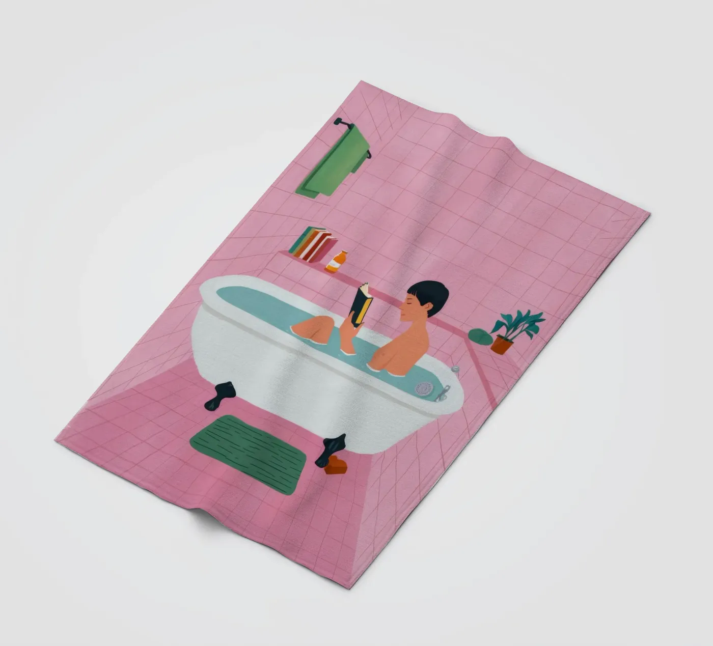 Bubble Bath Reading Fleecedecke von Pan Denim