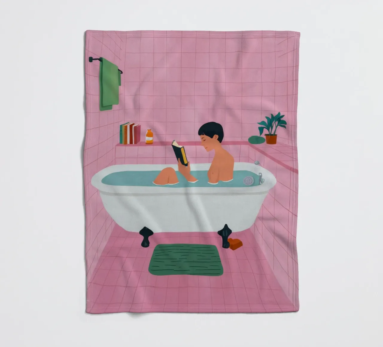 Blasenbad Lesen Fleecedecke von Pan Denim