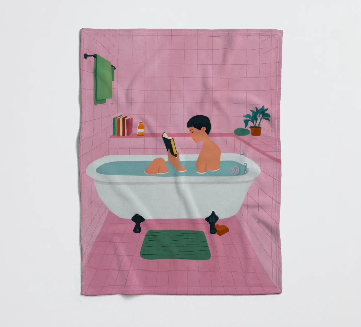 Bubble Bath Reading Fleecedecke von Pan Denim