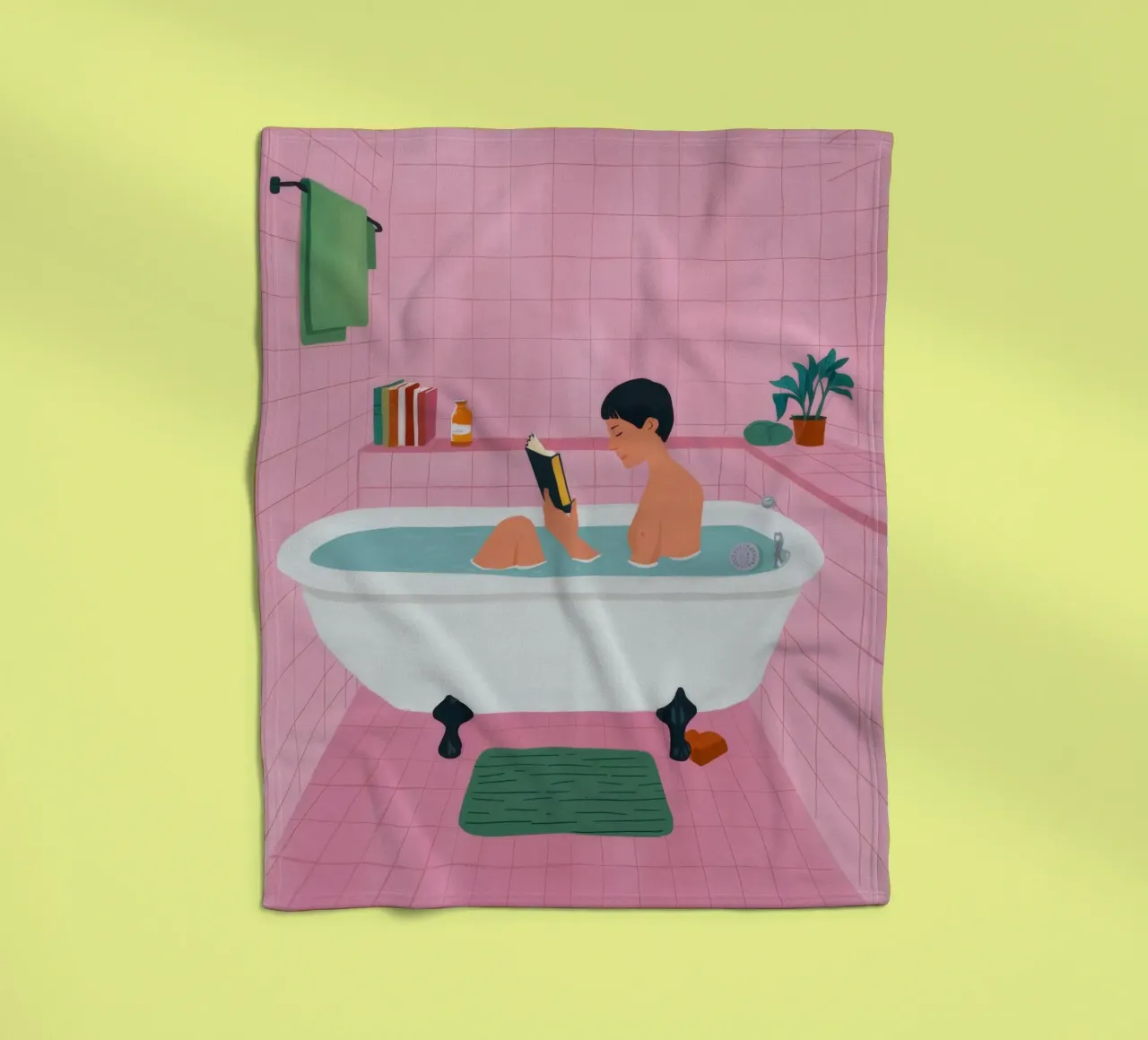 Blasenbad Lesen Fleecedecke von Pan Denim