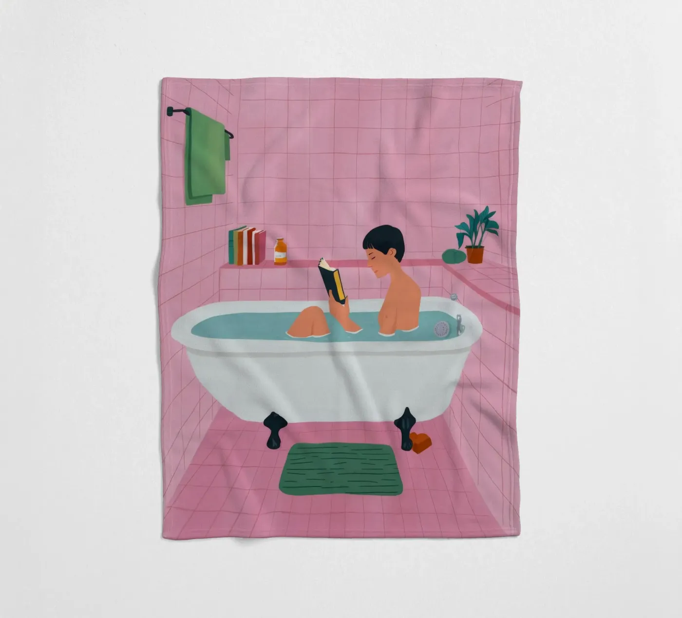 Bubble Bath Reading Fleecedecke von Pan Denim