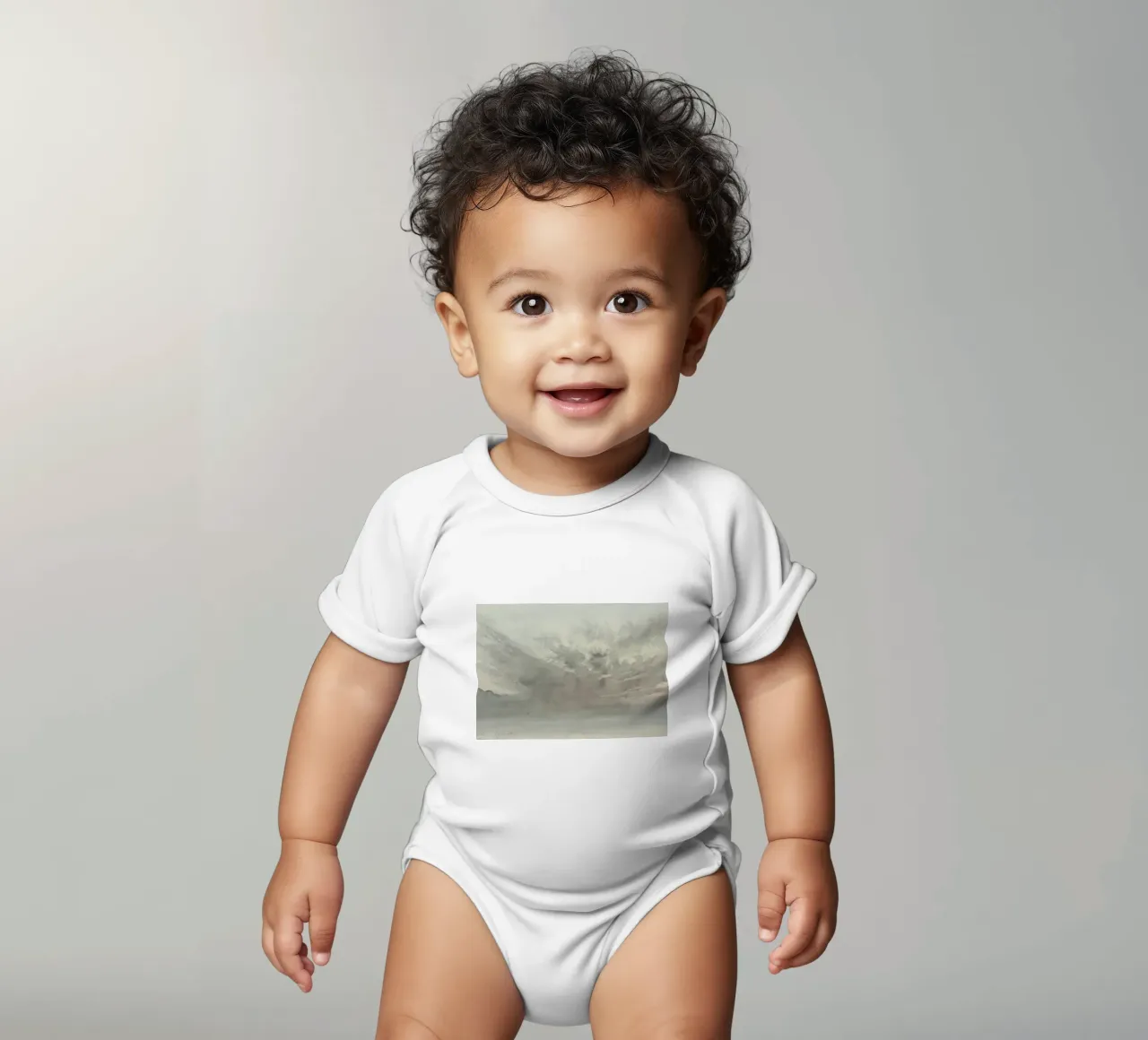 Dynamic Cloudscape: Moody Sky Study, Atmospheric Art short-sleeve baby romper by ClubArt
