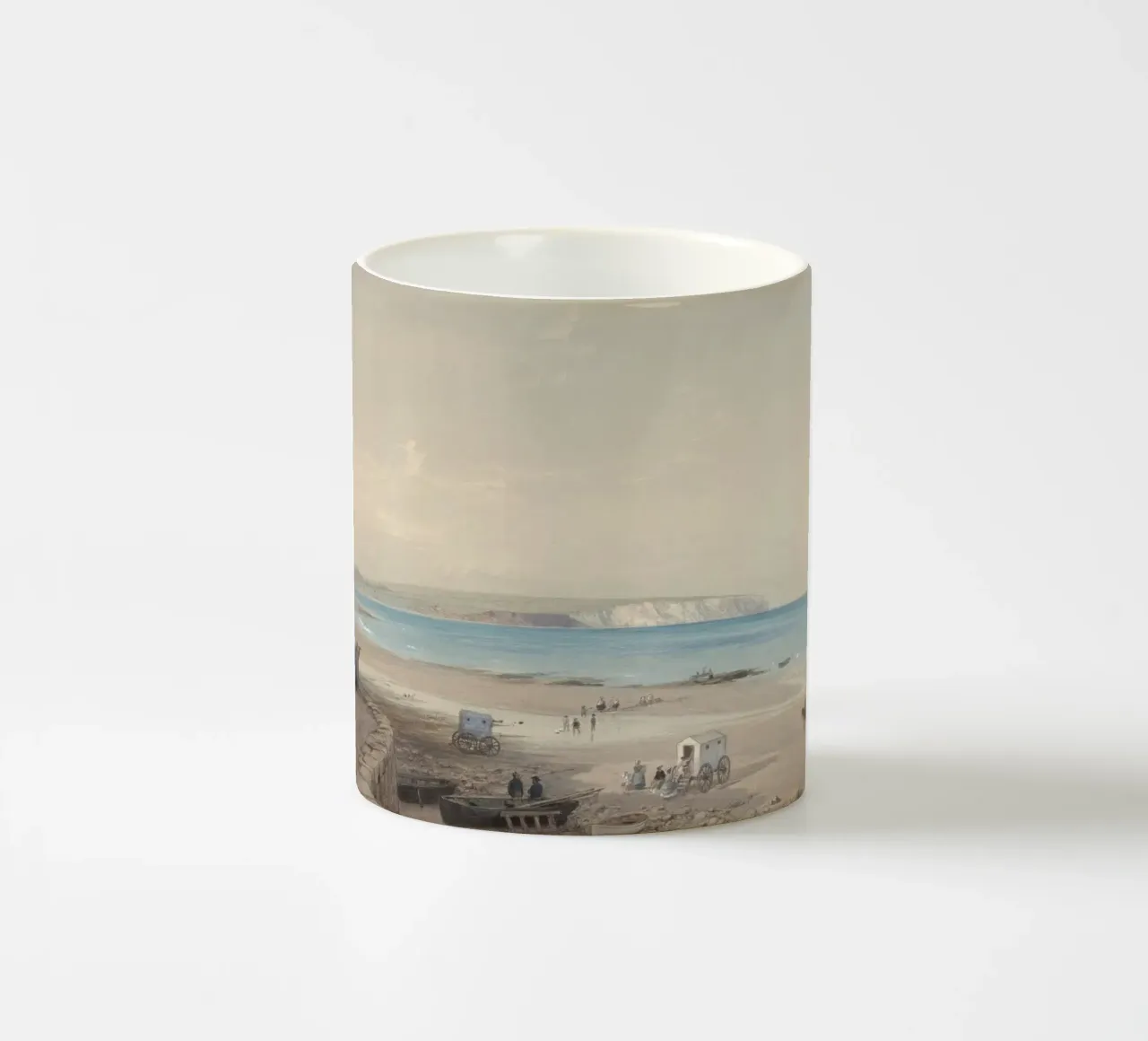 Victorian Beach: Coastal Life, English Seascape Art ceramic mug by ClubArt