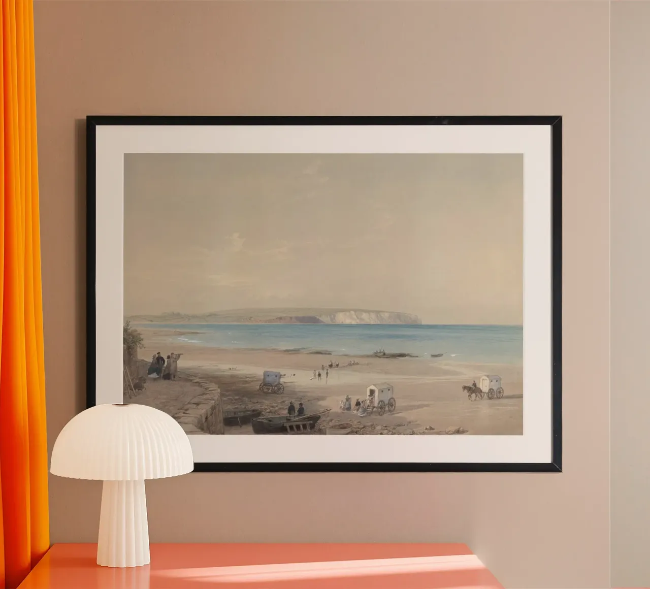 Viktorianischer Strand: Leben an der Küste, englische Seekunst Poster von ClubArt