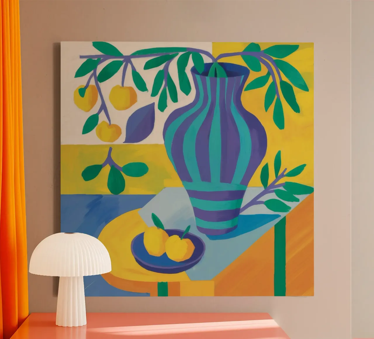 Vaso di ametista Citrus tela con Cornice a cassetta da Dawn Light