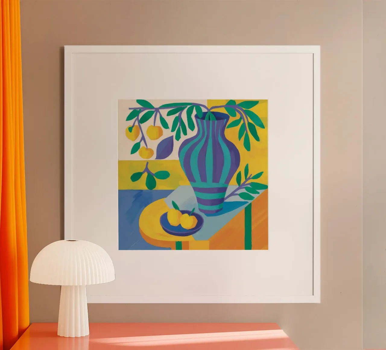 Amethyst Vase Citrus Poster mit Kunststoffrahmen von Dawn Light