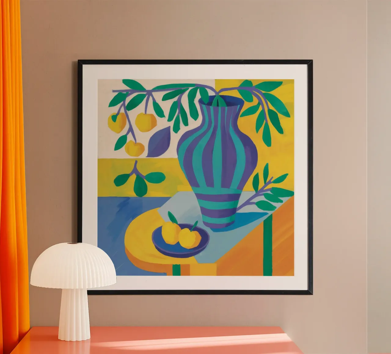 Amethyst Vase Citrus Poster mit Kunststoffrahmen von Dawn Light