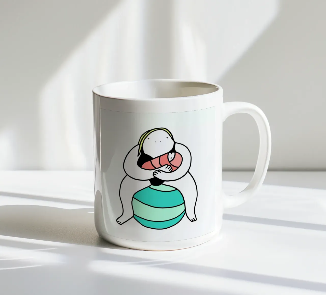 Schwitzen Print Square tazza in ceramica da Herzette