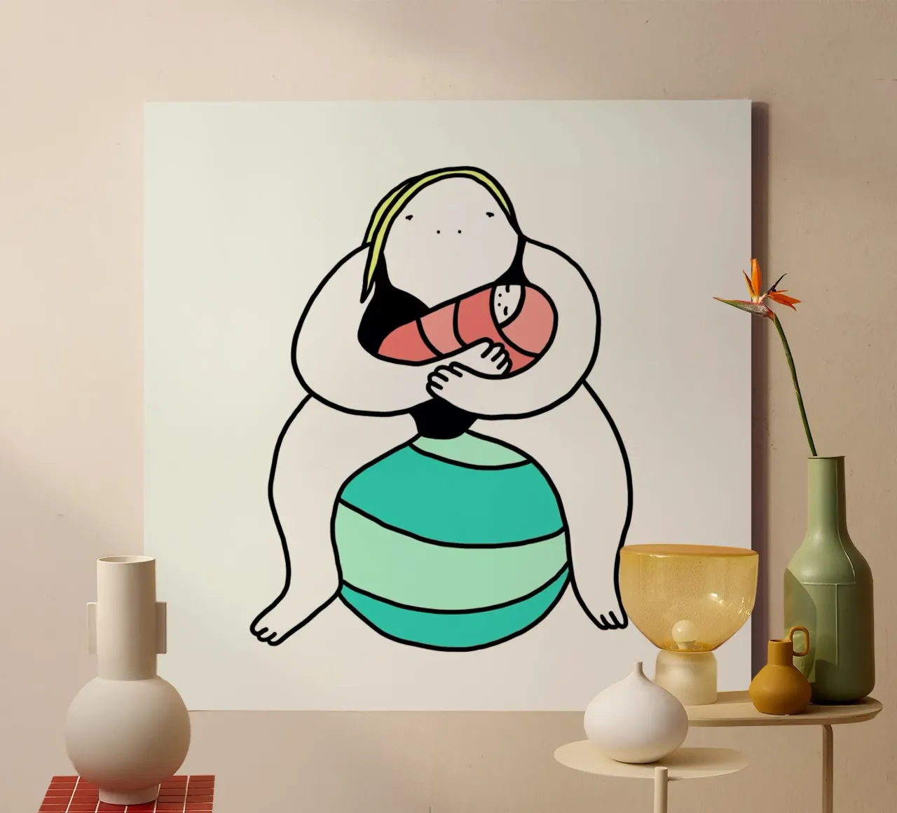 Schwitzen Print Square canvas by Herzette