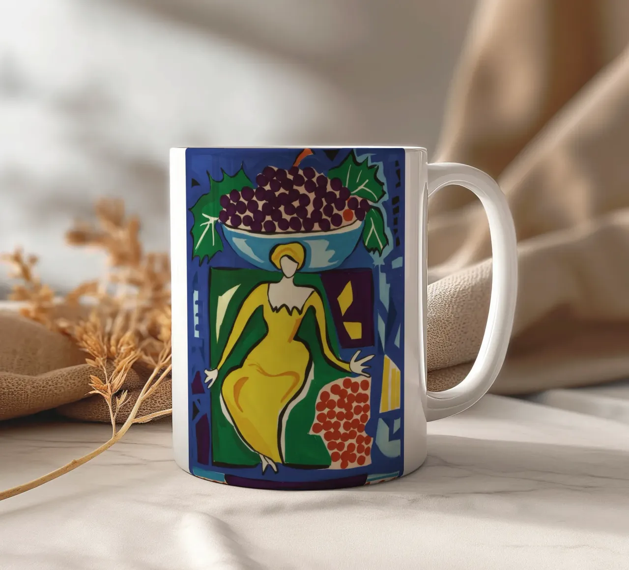 Abito giallo Dea tazza in ceramica da Pan Denim