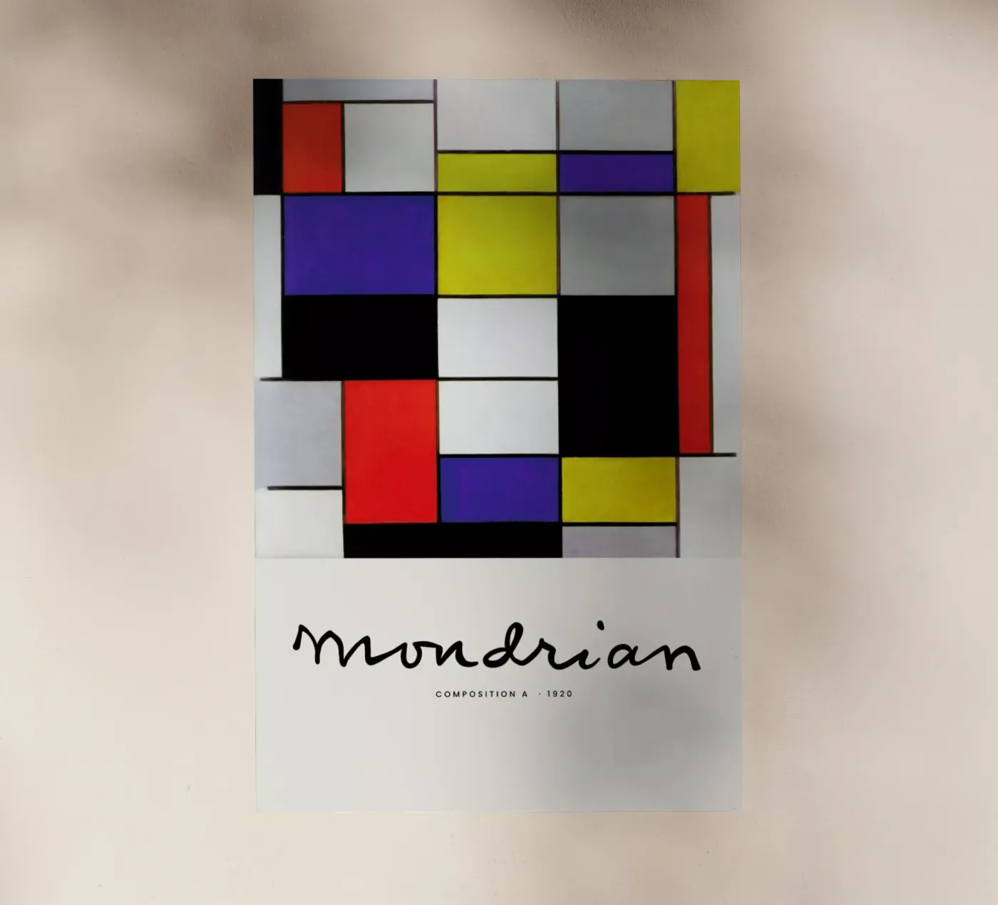 Mondrian – Signed Composition 2 backlit folie van Vintage by JUNIQE