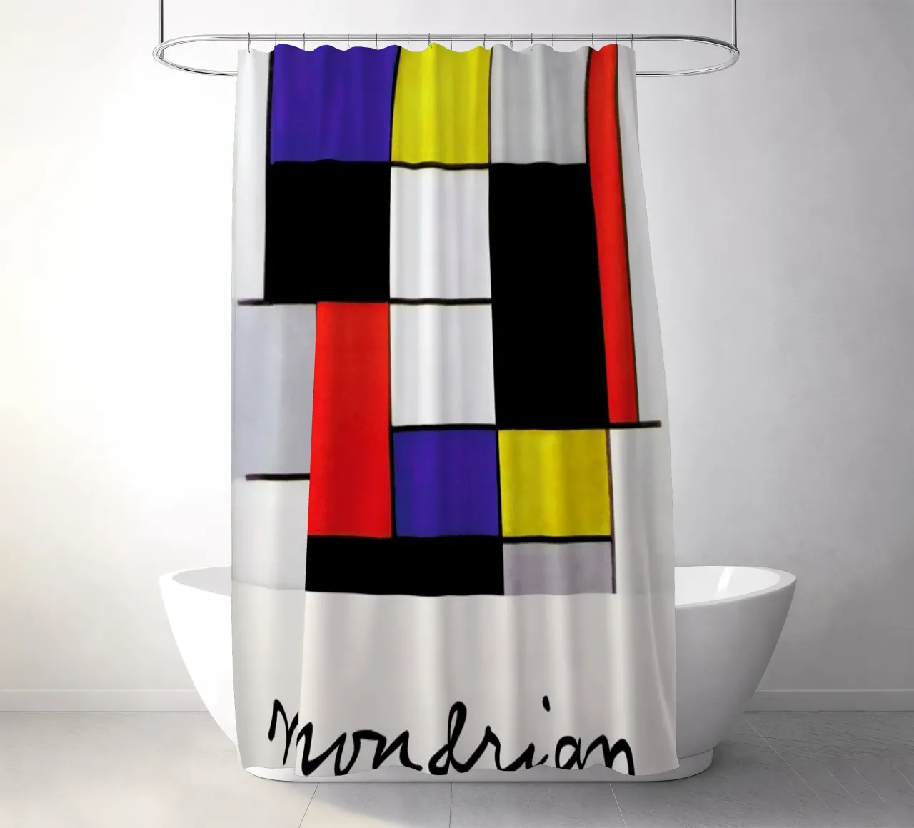 Mondrian – Signed Composition 2 tenda da doccia da Vintage by JUNIQE