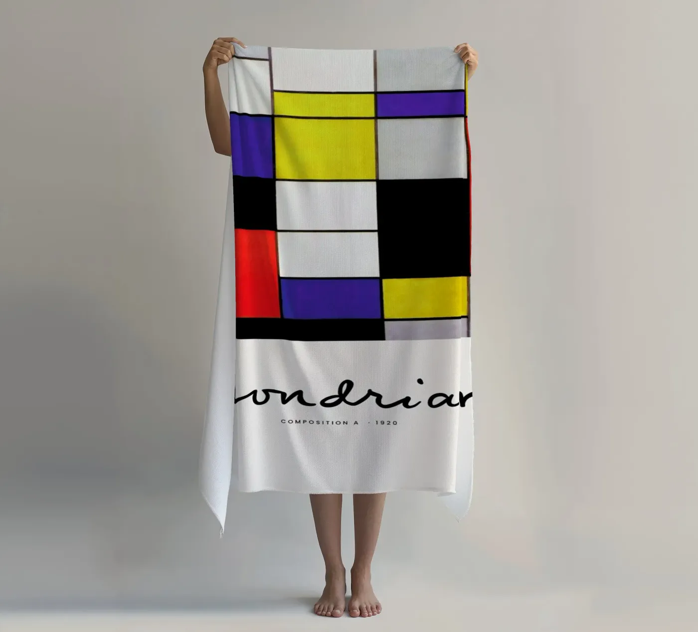 Mondrian – Signed Composition 2 beach towel by Vintage by JUNIQE