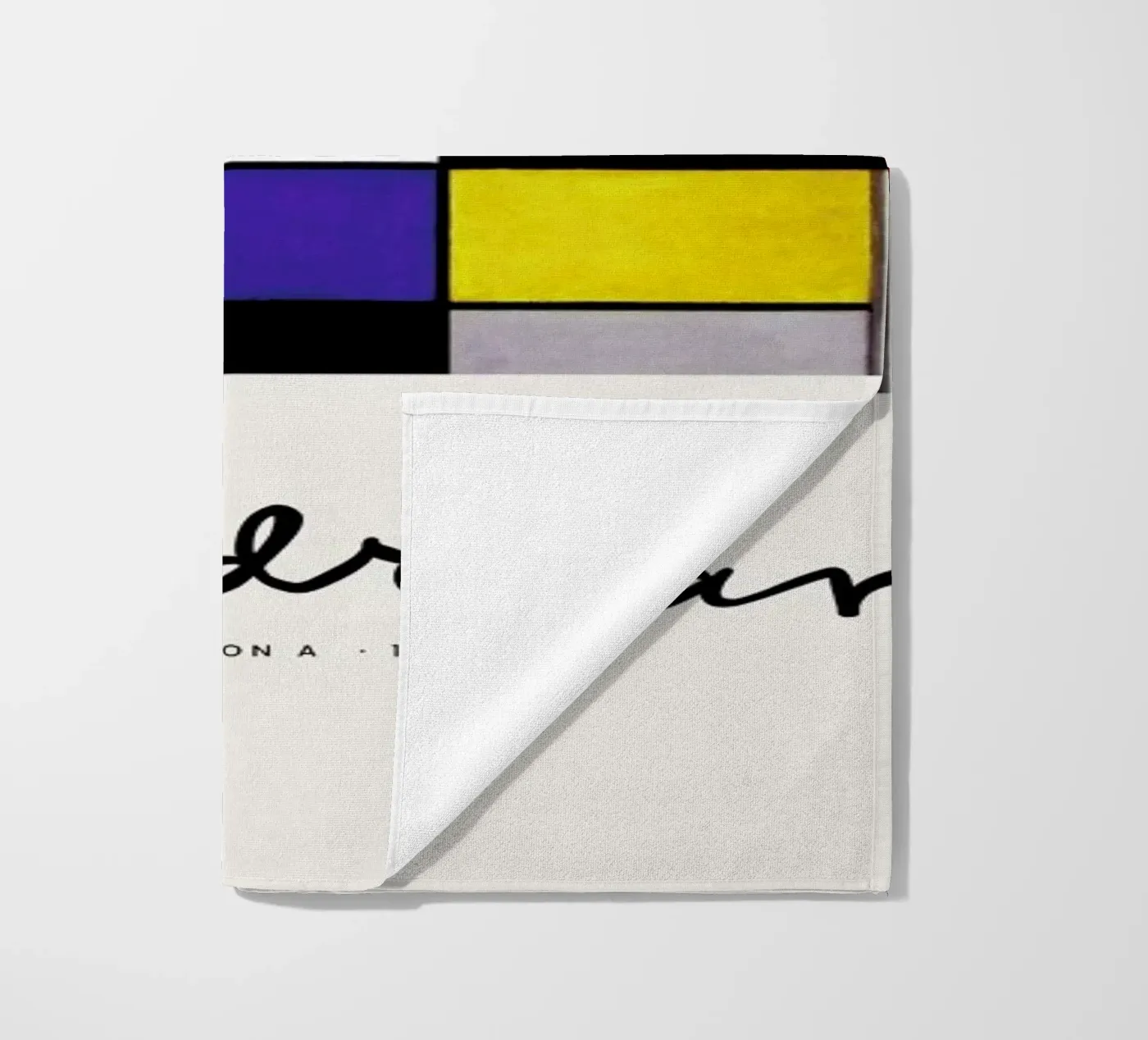 Mondrian – Signed Composition 2 beach towel by Vintage by JUNIQE