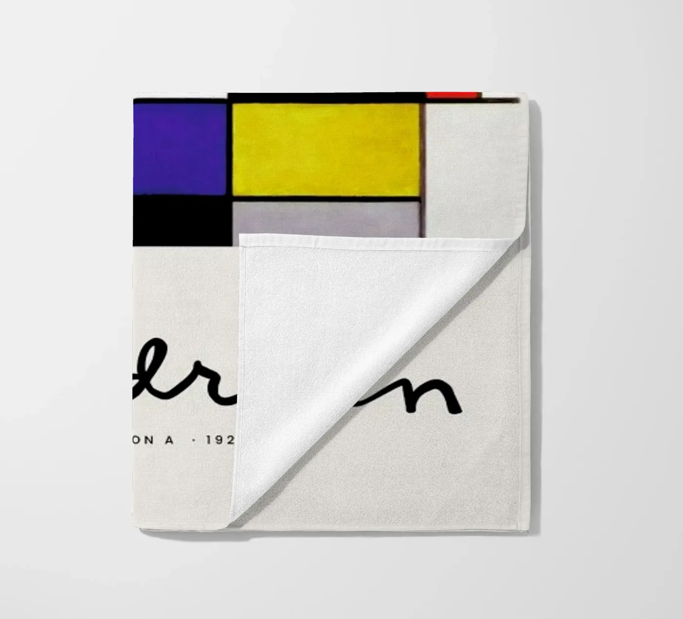 Mondrian – Signed Composition 2 beach towel by Vintage by JUNIQE