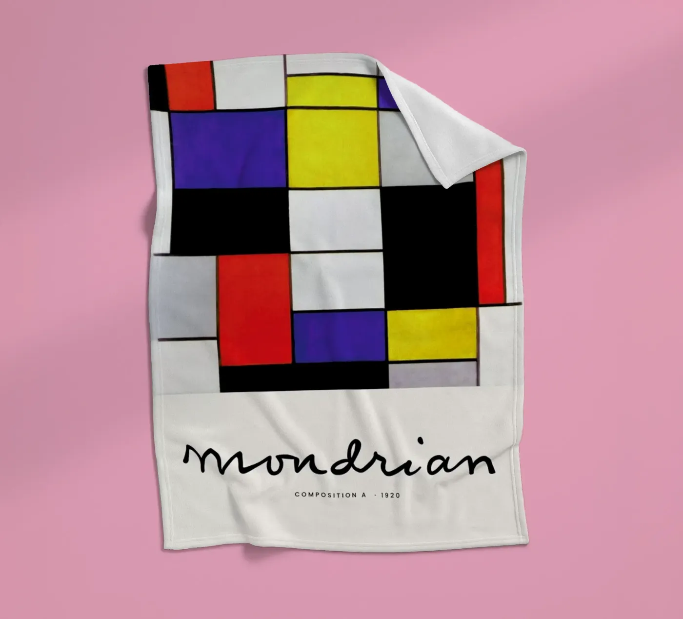 Mondrian – Signed Composition 2 fleecedeken van Vintage by JUNIQE