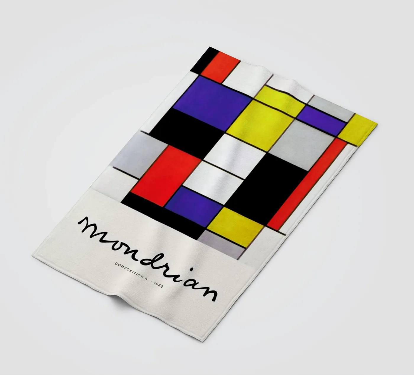 Mondrian – Signed Composition 2 fleecedeken van Vintage by JUNIQE