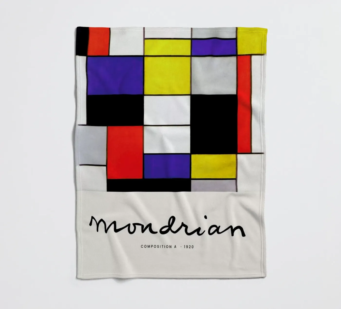 Mondrian – Signed Composition 2 fleecedeken van Vintage by JUNIQE