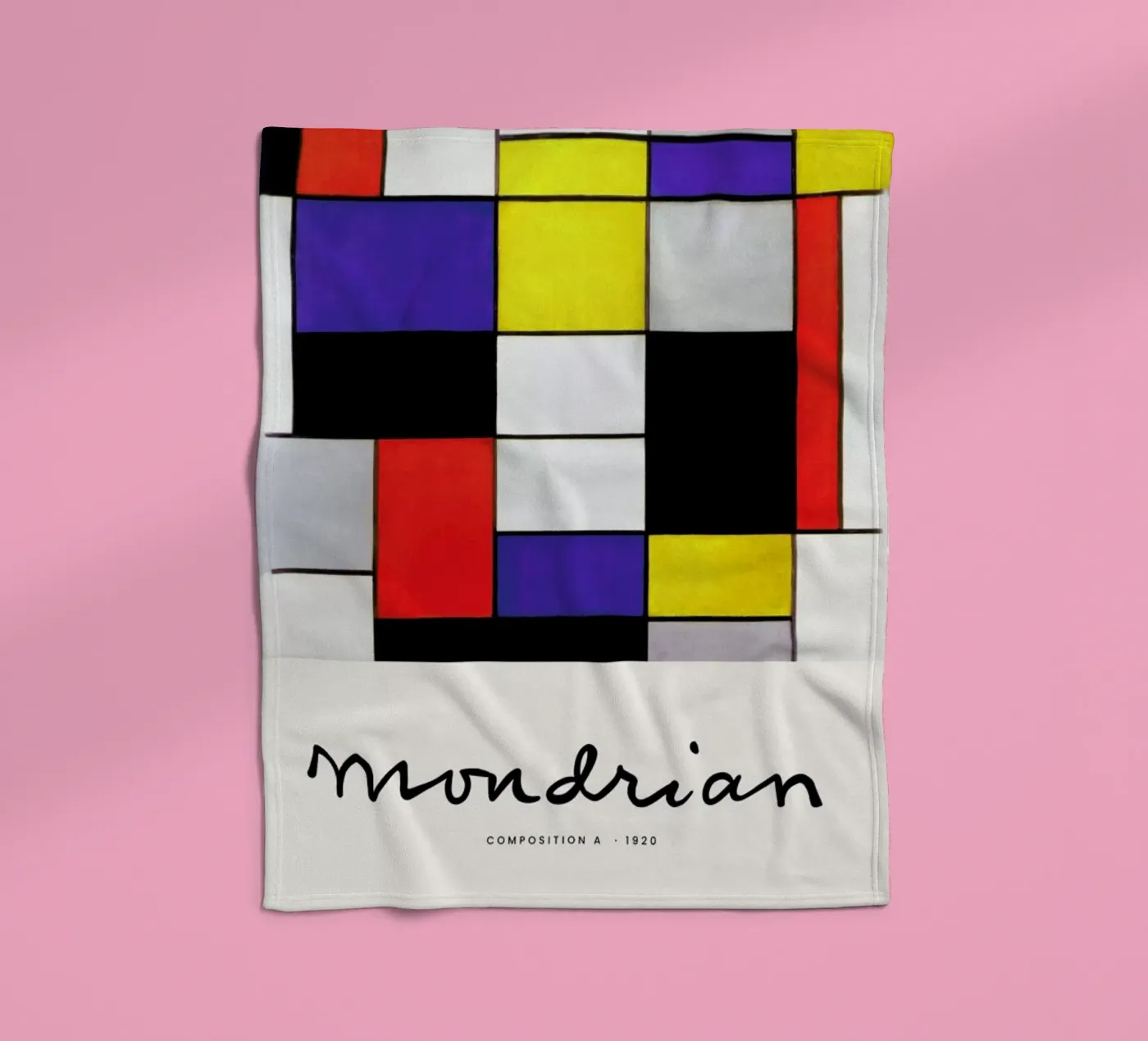 Mondrian – Signed Composition 2 fleecedeken van Vintage by JUNIQE