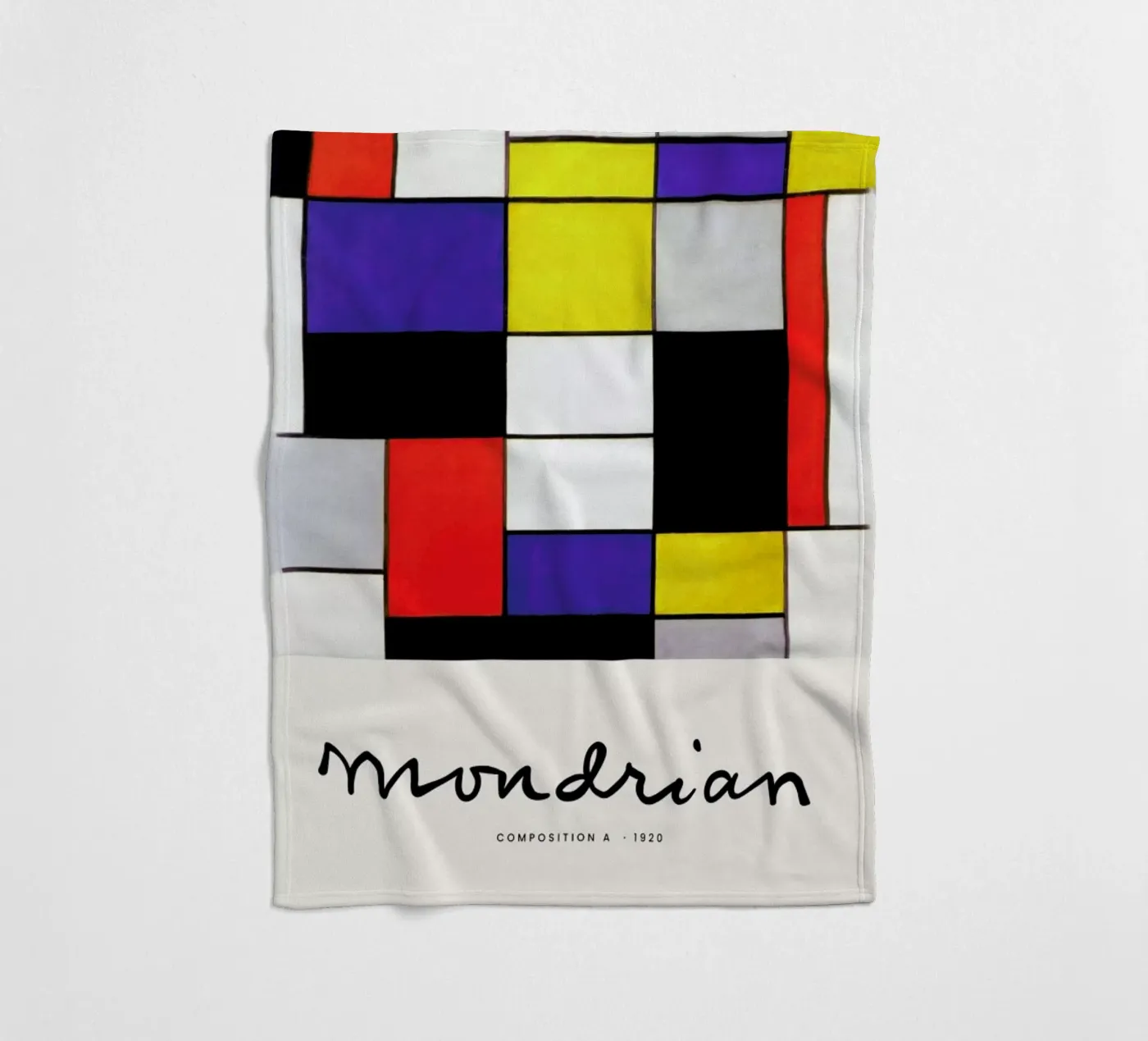 Mondrian – Signed Composition 2 fleecedeken van Vintage by JUNIQE