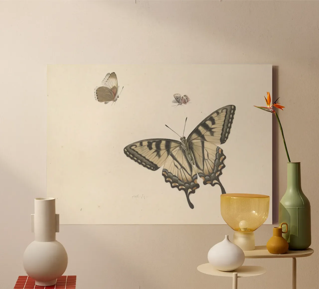Farfalla coda di rondine: Studio naturalistico d'epoca, Botanica A tela da ClubArt