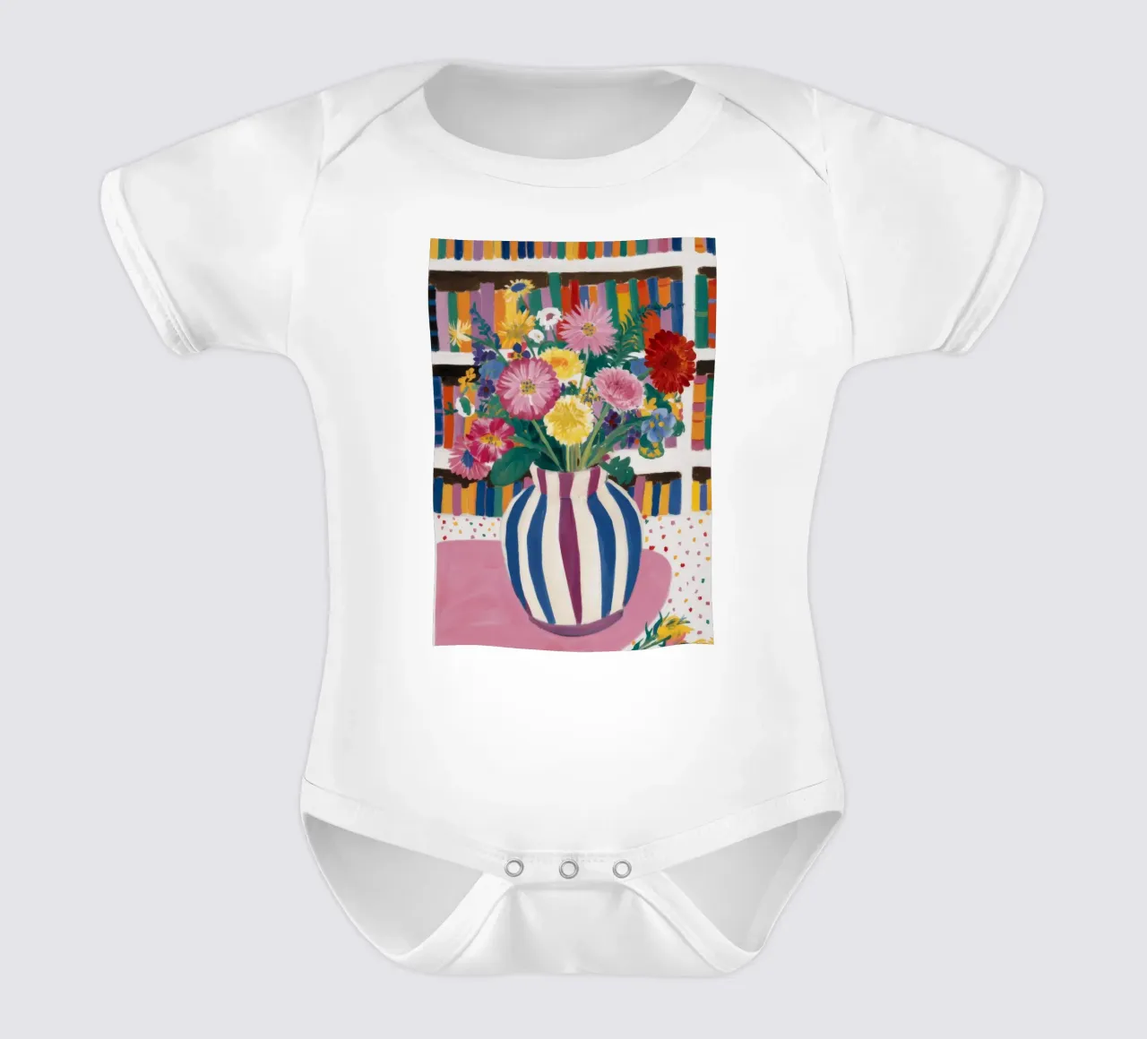 Scaffale Bloom Burst body neonato maniche corte da Pan Denim