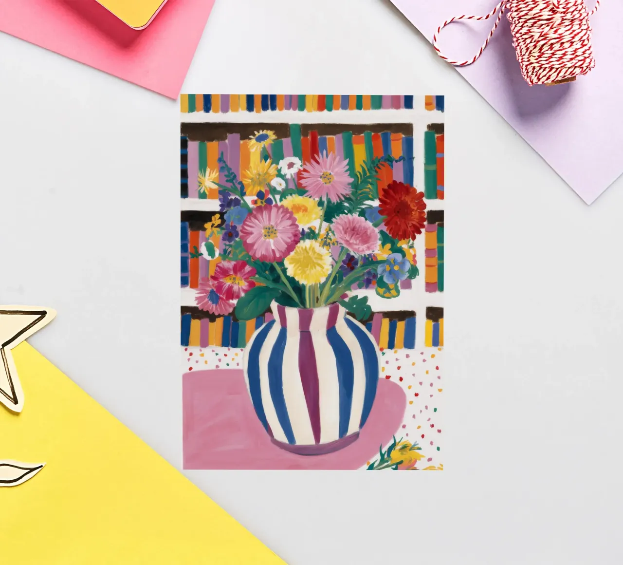 Bibliothèque Bloom Burst autocollant de Pan Denim