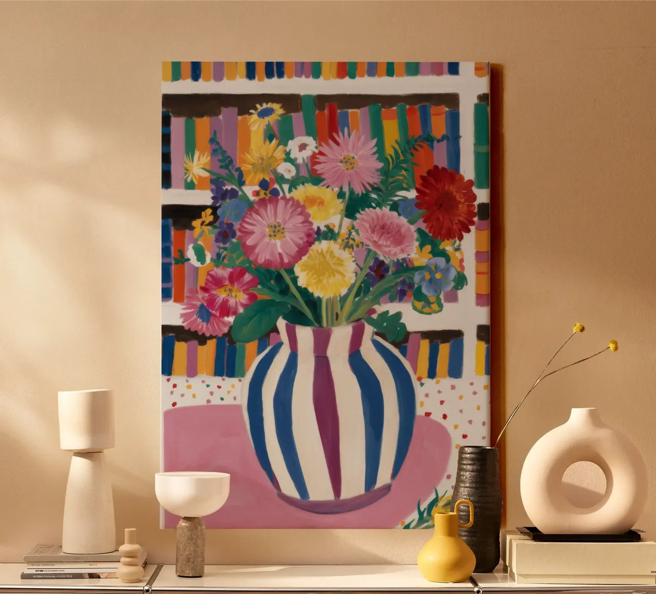 Scaffale Bloom Burst tela con Cornice a cassetta da Pan Denim