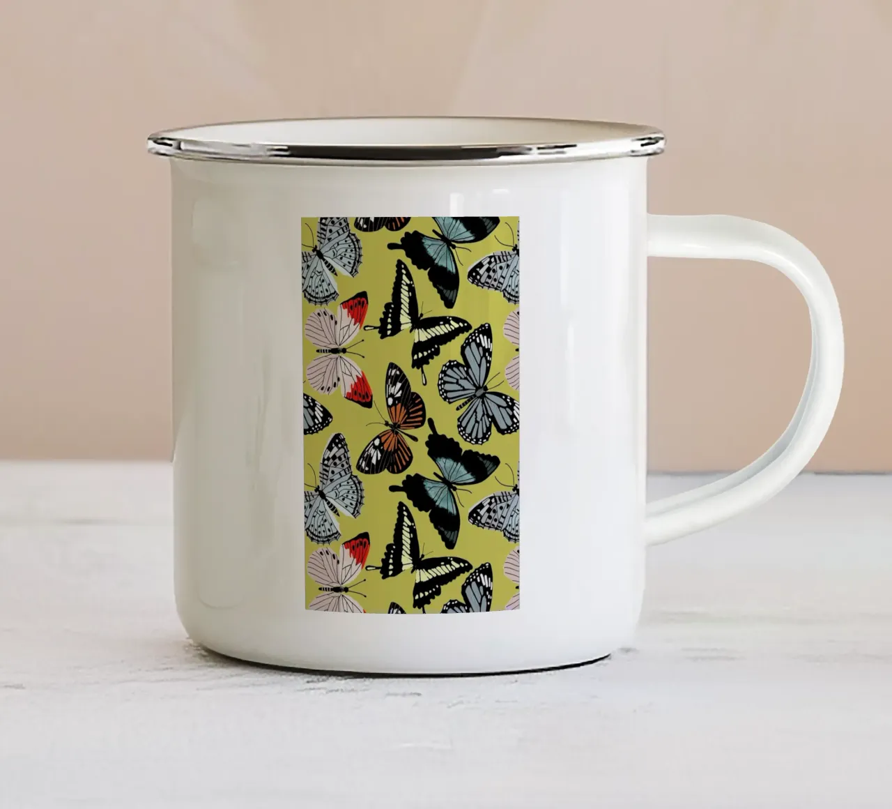Spring Butterflies tazza in smalto da cafelab