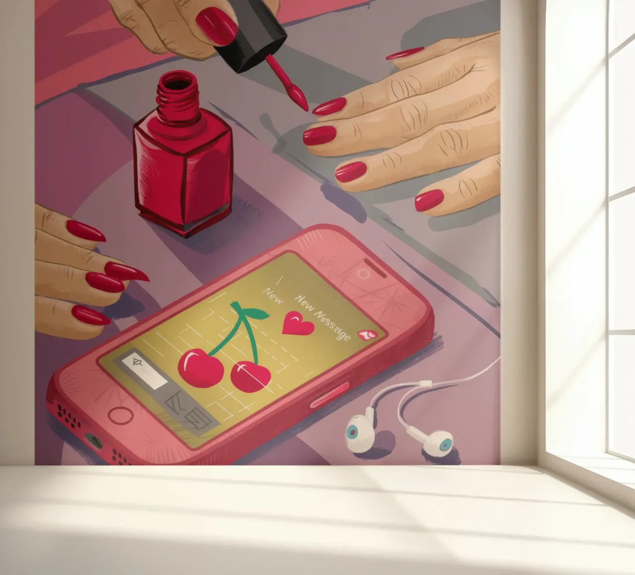 Cherry Phone Manicure photo wallpaper by Haven Fantasy