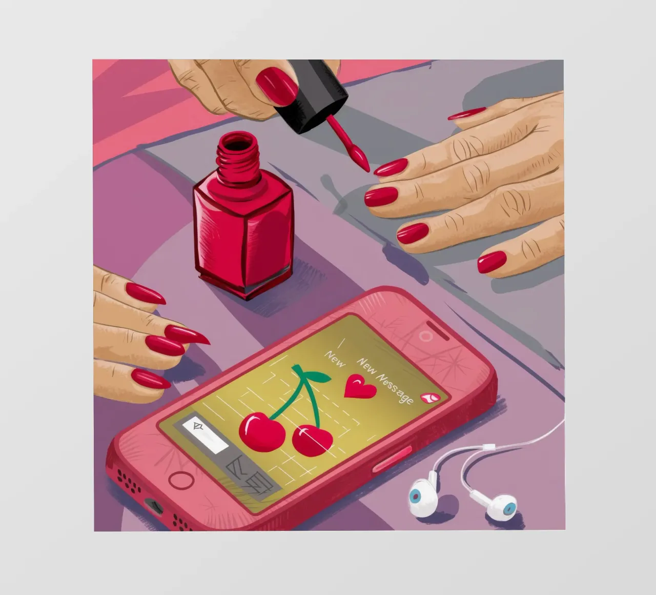 Cherry Phone Manicure photo wallpaper by Haven Fantasy