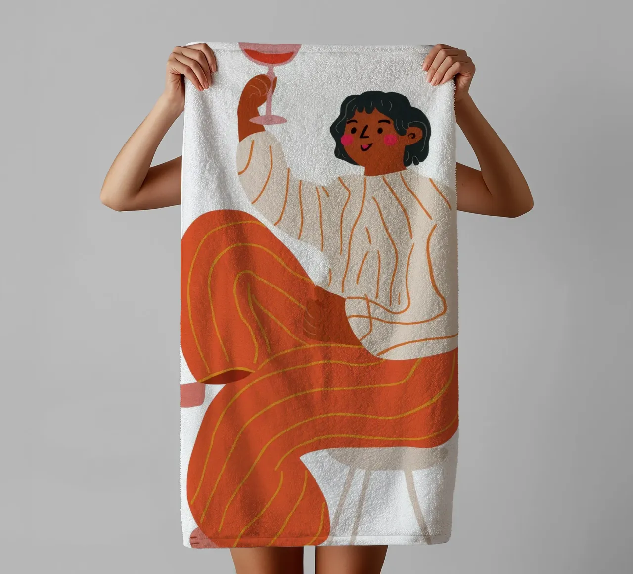 Gestreepte broek overpeinzing badhanddoek van Haven Fantasy