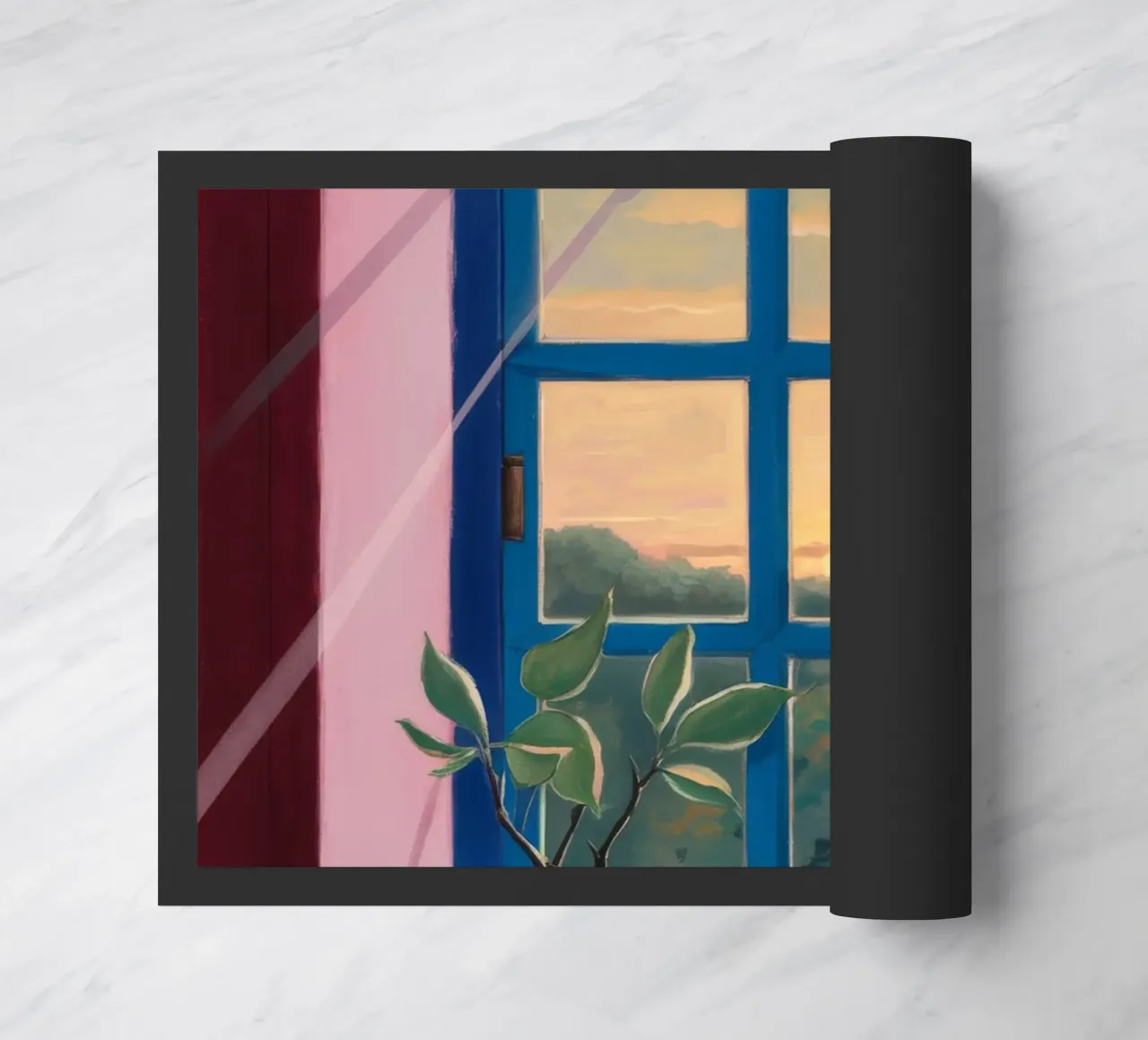 Zonsondergang Venster Thee deurmat van Pan Denim