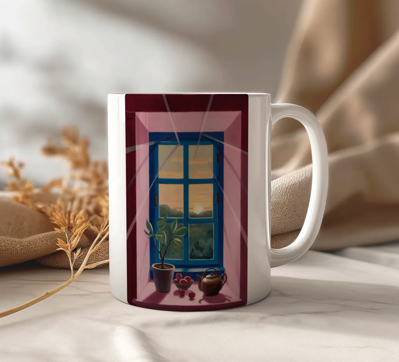 Sunset Window Tea ceramic mug by Pan Denim