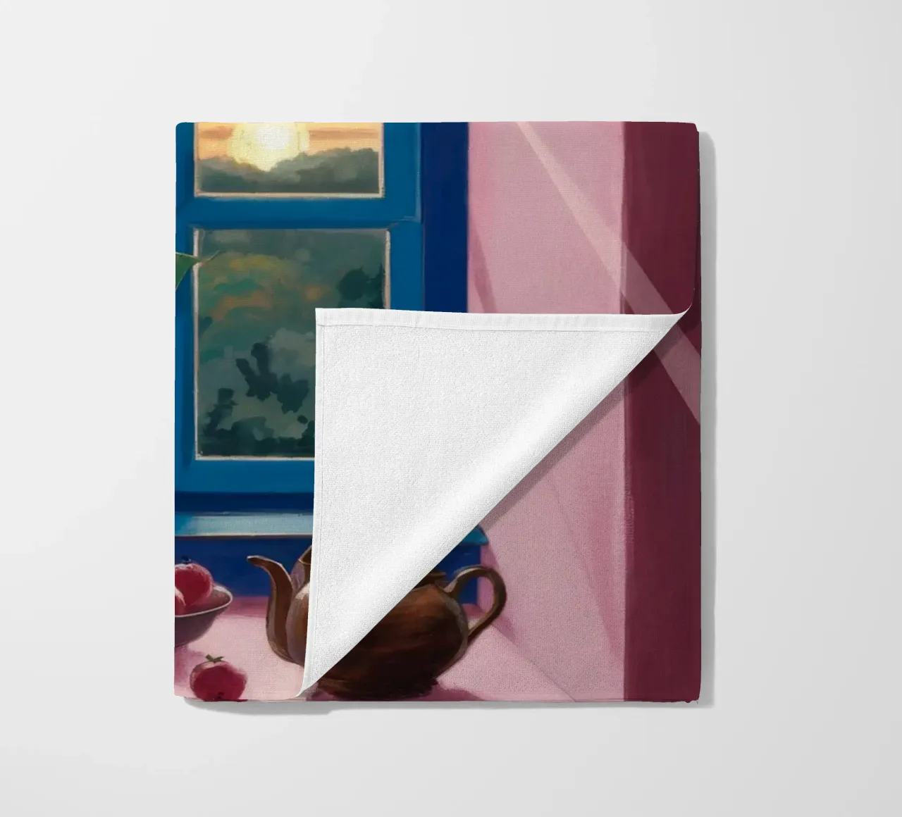 Tè alla finestra al tramonto telo mare da Pan Denim