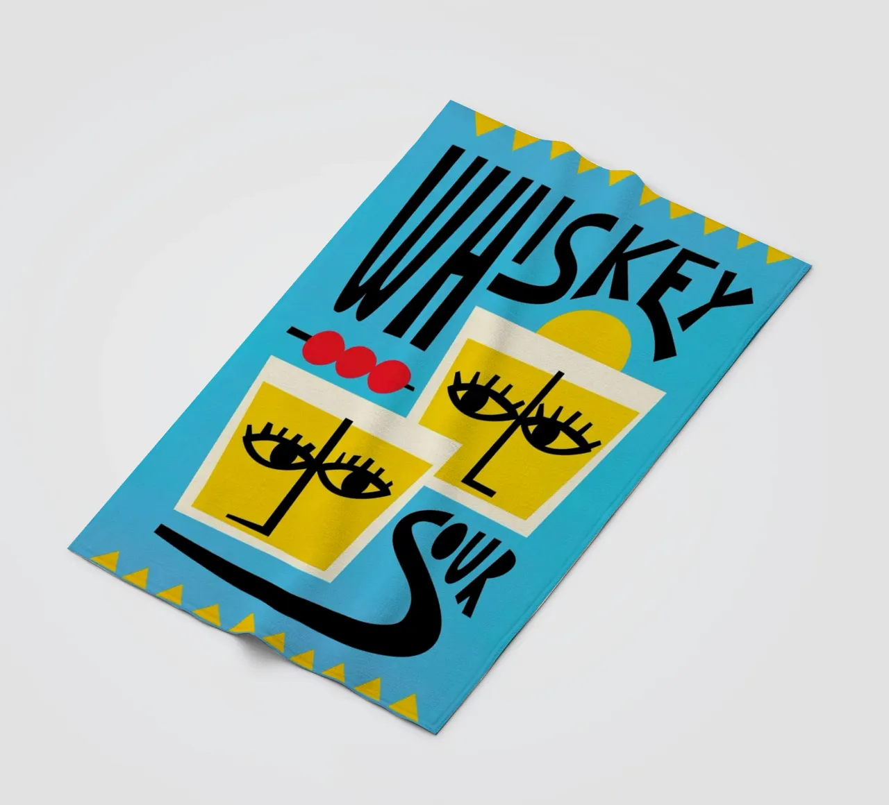 Whiskey Sour Cocktail fleece blanket by Fox & Velvet