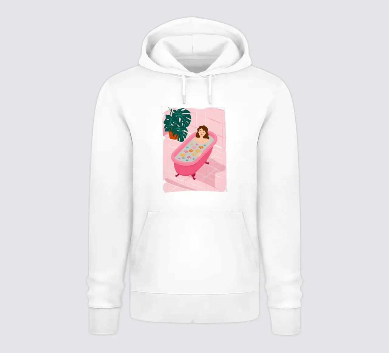 Vasca da bagno rosa Flora felpa con cappuccio da Haven Fantasy