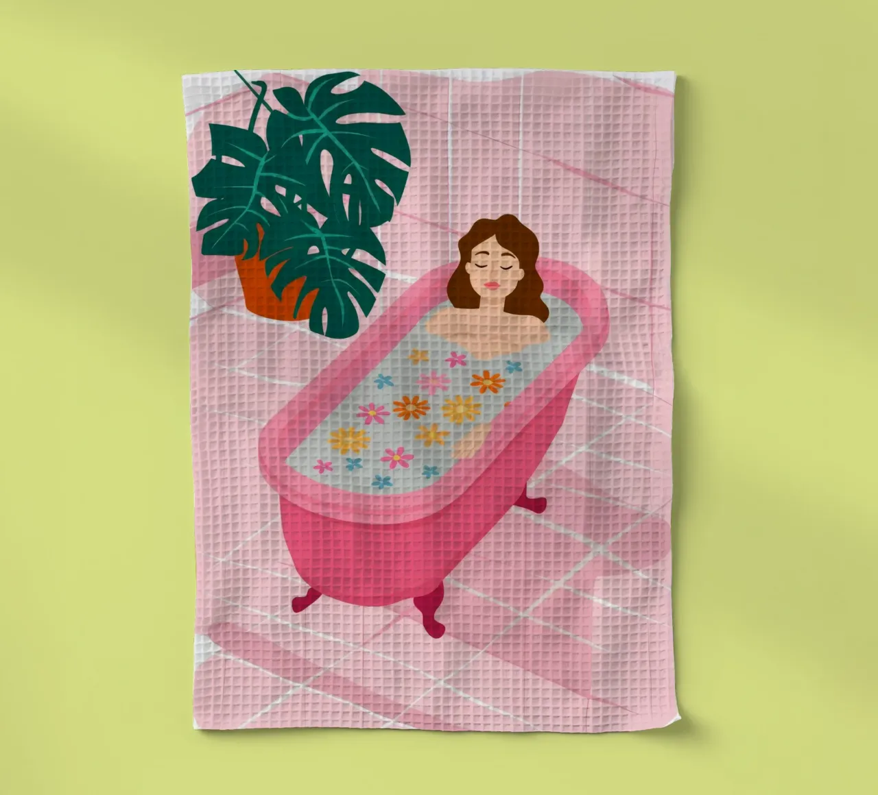 Vasca da bagno rosa Flora canovaccio da cucina da Haven Fantasy