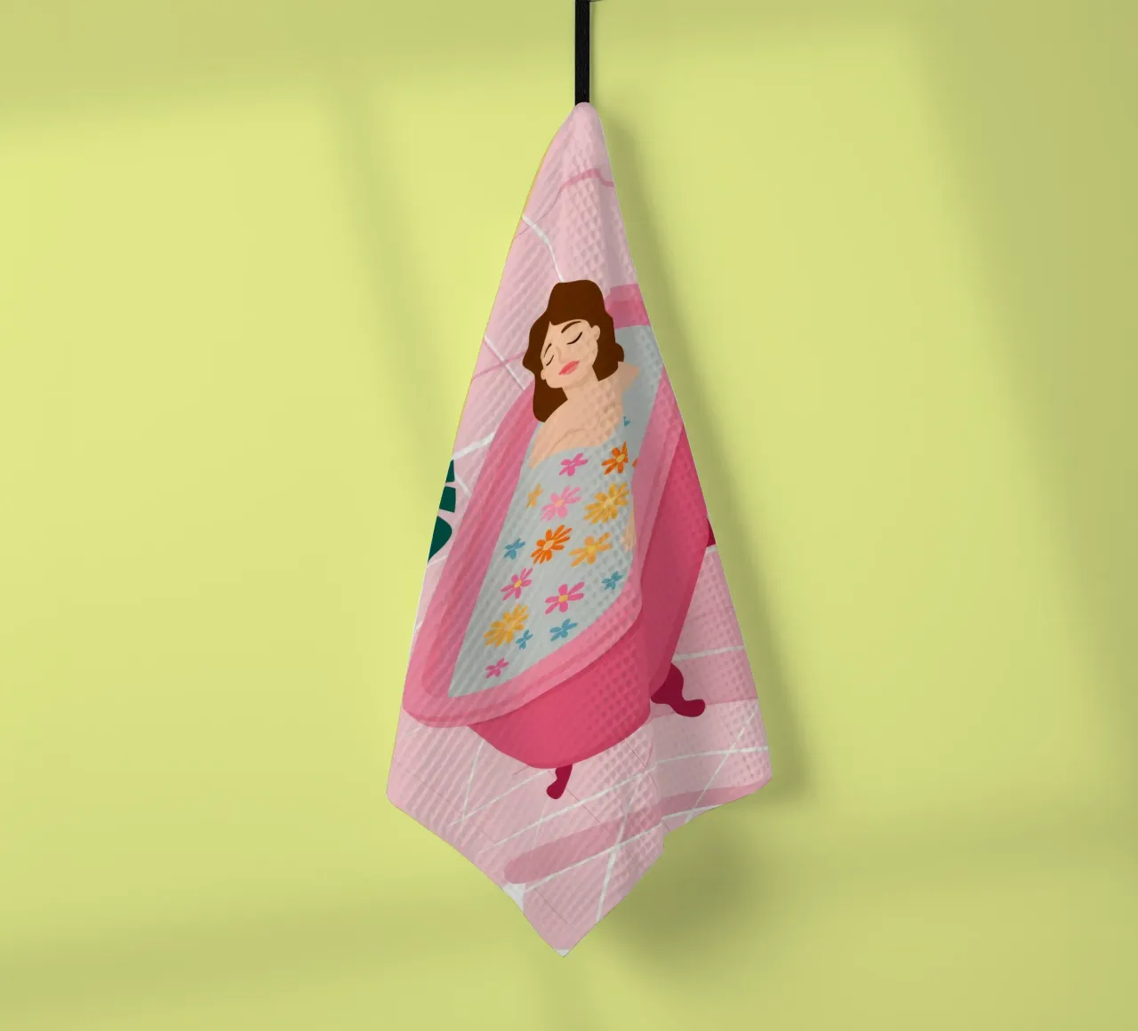 Vasca da bagno rosa Flora canovaccio da cucina da Haven Fantasy