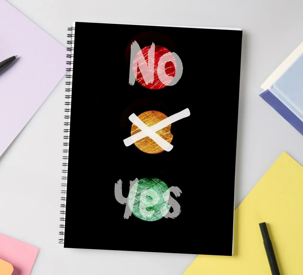 Yes or No spiral notebook by cashorcrash